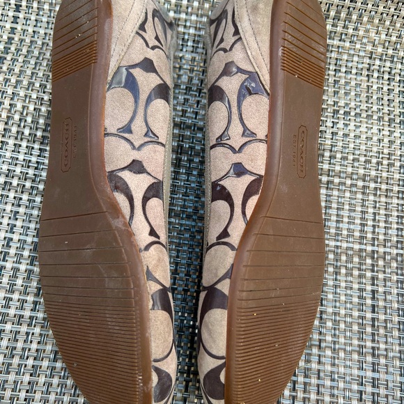 Coach ballet flats size 7.5 Ladies, signature fabric suede/leather - Picture 3 of 6